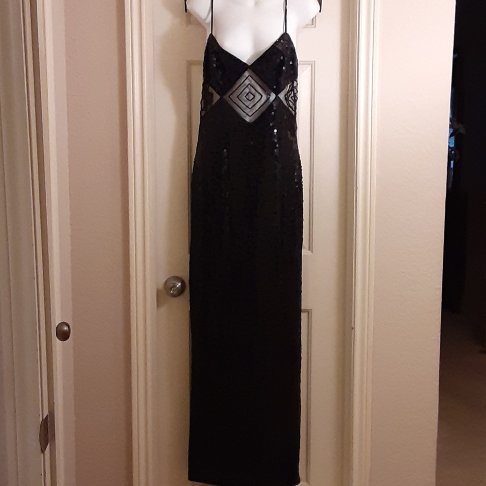 Elegant Black Sequence Dress
